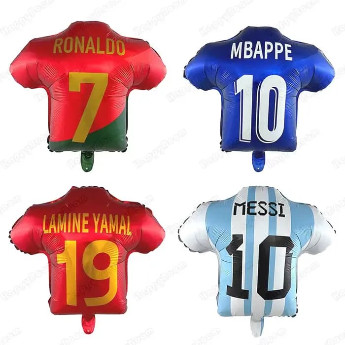 Ballons en aluminium motif maillot de football de dessin animé, ensemble de décoration pour fête d'anniversaire sur le thème du football, accessoires photo pour fête