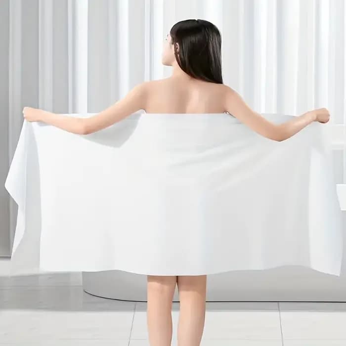 Lot de 1 serviette de bain jetable portable, plus grande et plus épaisse, emballée individuellement, confortable pour le bain, très absorbante, adaptée aux voyages d'affaires, à la maison, à la salle