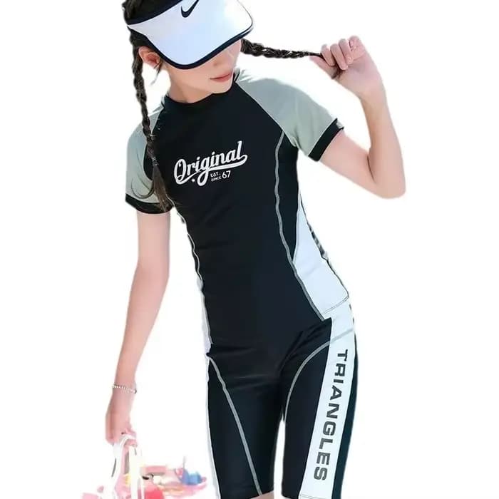 Maillot de bain professionnel pour femmes, manches courtes, séchage rapide, costume deux pièces pour enfants plus âgés, compétition professionnelle, nouvelle collection 2024