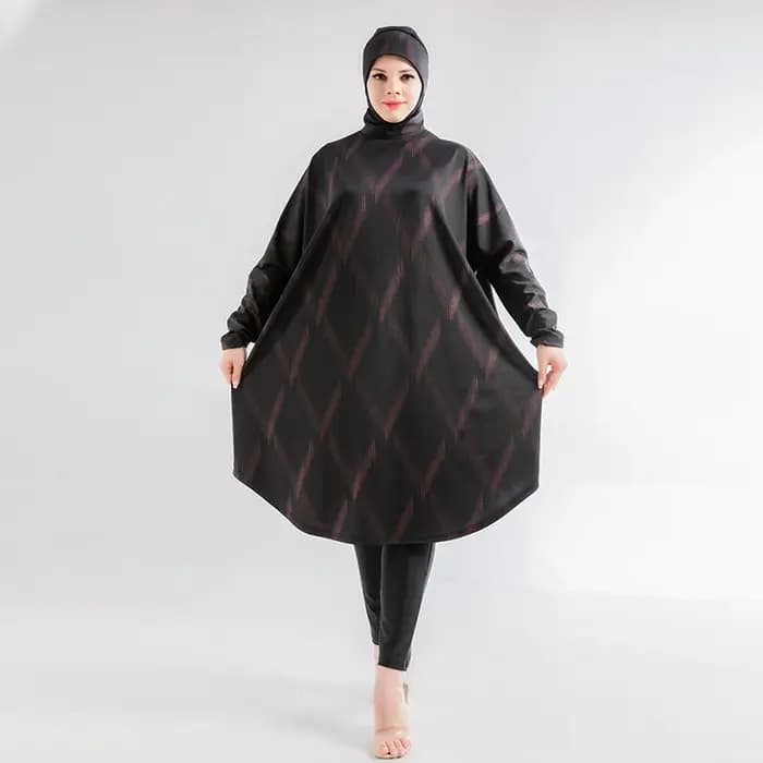 Abaya-Burkini Musulman à Manches sulfpour Femme, Grande Taille, Modeste, Hijab