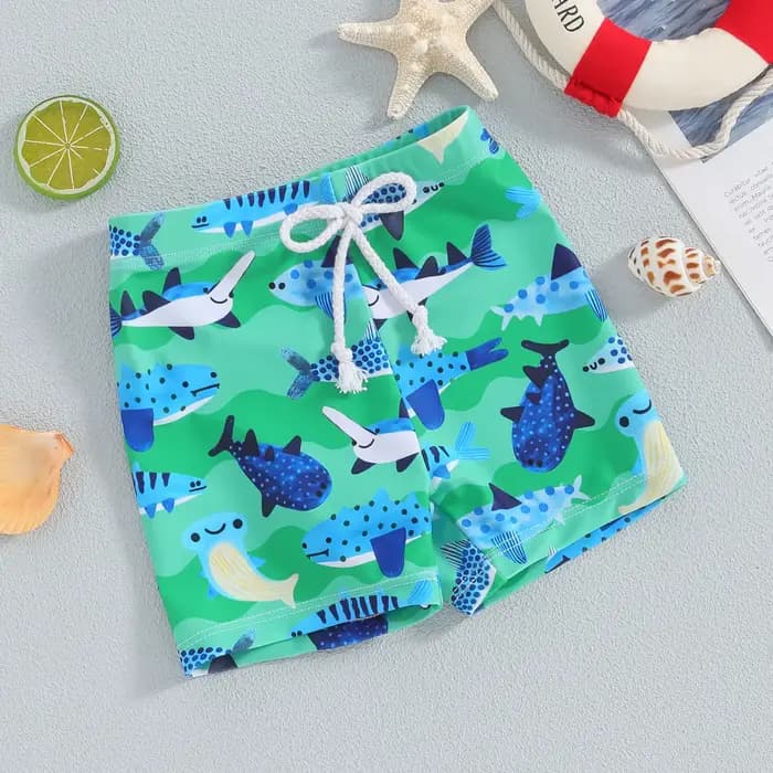 Maillot de bain imprimé requin pour enfants, short de bain pour garçons, short de bain pour enfants, bas de maillot de bain imbibés, taille élastique, nouveauté