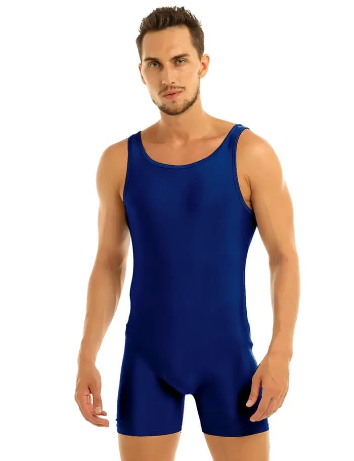 Maillot de bain doux pour hommes, protection contre les éruptions cutanées, sans manches, extensible, solide, justaucorps pour sport, gymnastique, danse, gymnastique, Yoga