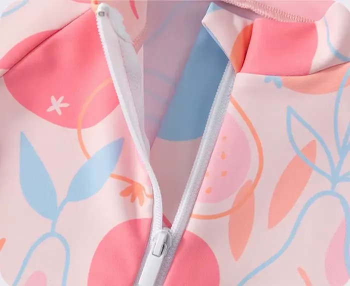 Maillot de bain une pièce à manches courtes pour filles
