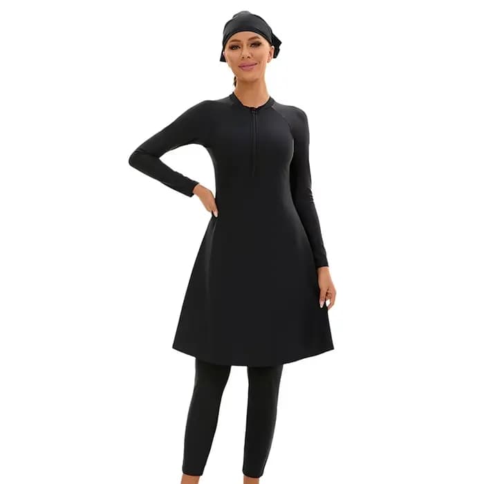 Maillots de bain entièrement coupés 3 pièces maillot de bain Burkini entièrement couvert avec bonnet