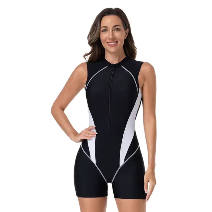 Maillot de bain une pièce pour femmes, protection contre les éruptions cutanées, manches longues, Bo