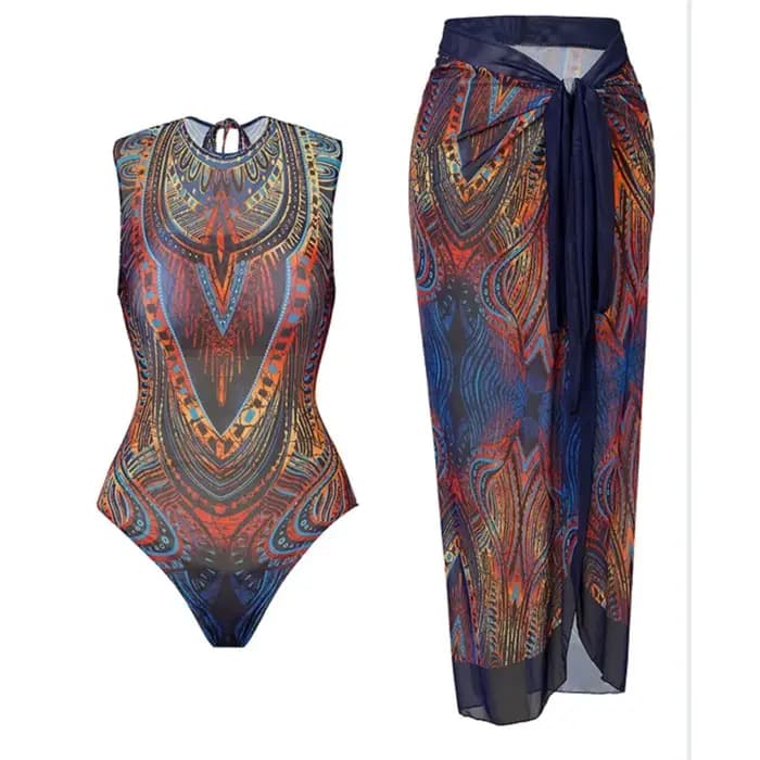 Maillot de bain une pièce imprimé rétro