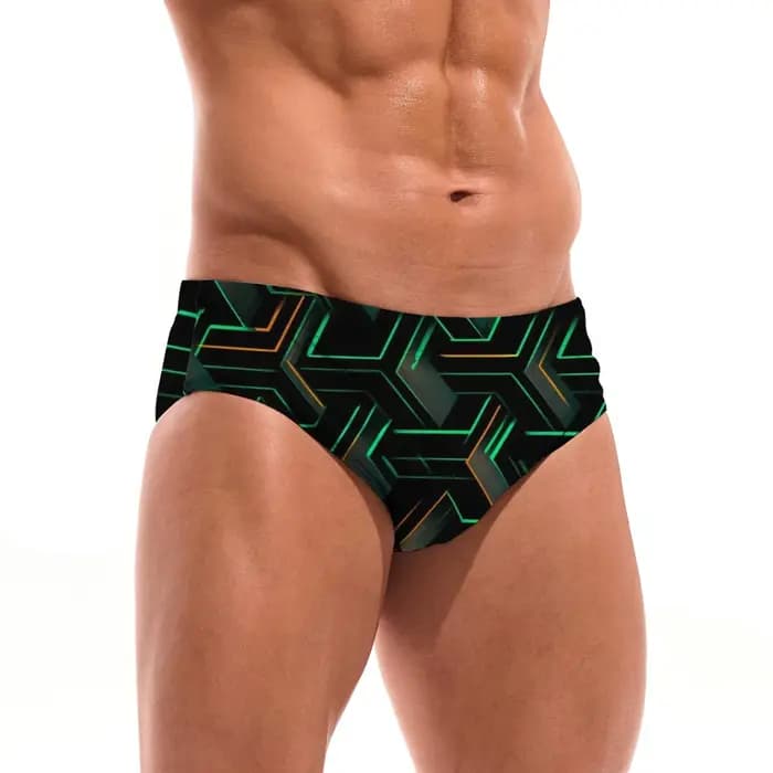 Maillot de bain géométrique pour hommes, à séchage rapide, respirant, antidérapant, maillot de bain