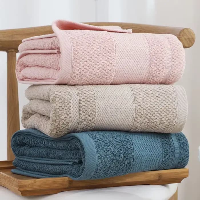 Serviette de bain 100% coton pour adulte, absorbante, couleur pure, douce pour la peau, lavage du visage et des mains