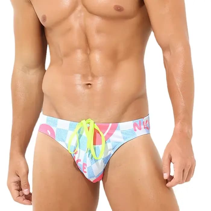 Maillot de bain imprimé à la mode pour hommes, slip taille basse, short de bain pour hommes, piscine