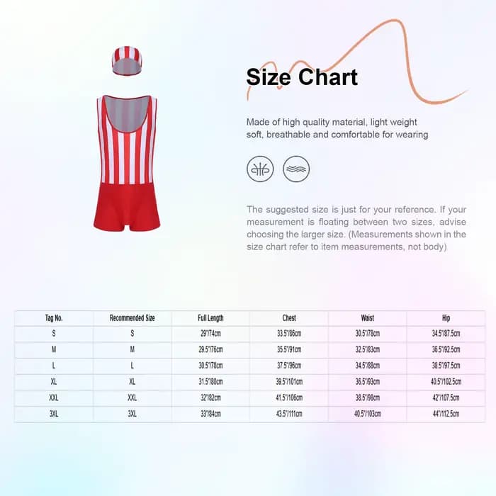 Maillot de bain une pièce pour hommes, à séchage rapide, avec bonnet de bain, décolleté bas, sans manches, rayé, pour la plage et la natation