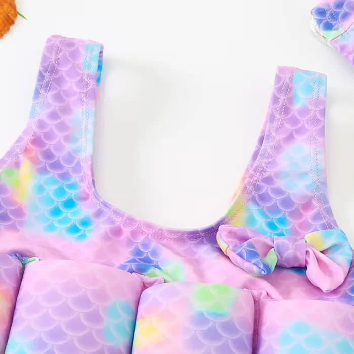 Maillot de bain flottant pour fille, une pièce, pour enfants de 2 à 7 ans
