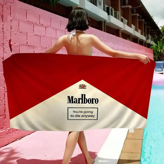 Serviette de plage rétro M-Marlboro, serviettes de bain colorées pour filles, en microfibre, séchage rapide, personnalisées, sans sable, pour la plage, le yoga, le spa, la salle de sport, la piscine