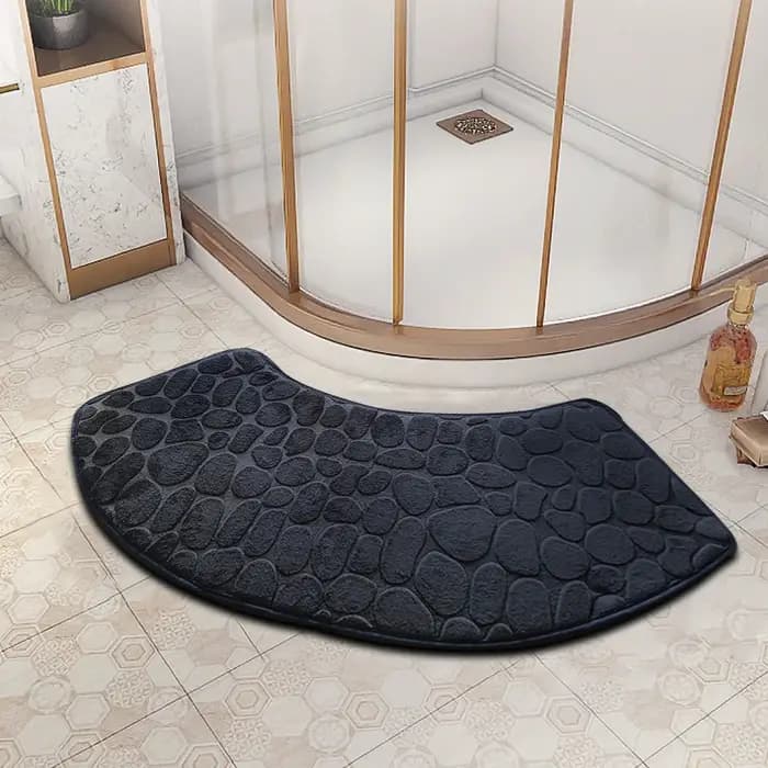 Tapis de bain en velours antidérapant 3D, pavé en relief, paillasson absorbant, pour porte, lavage en Machine, séchage rapide