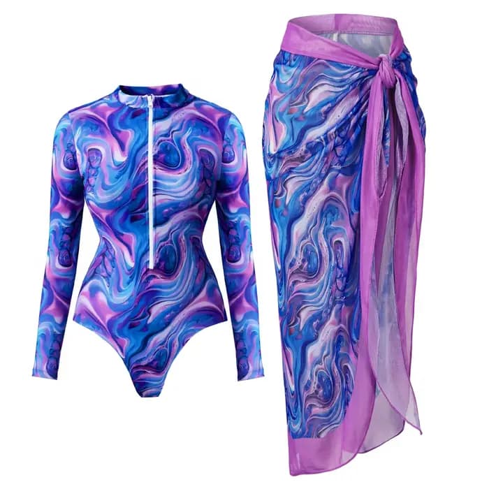 Maillot de bain une pièce sexy avec paréo tendance pour femme