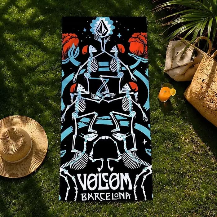 Serviette de plage de marque V-Volcom, serviette de bain absorbante à séchage rapide pour la natation, la gym, le camping, les activités de plein air