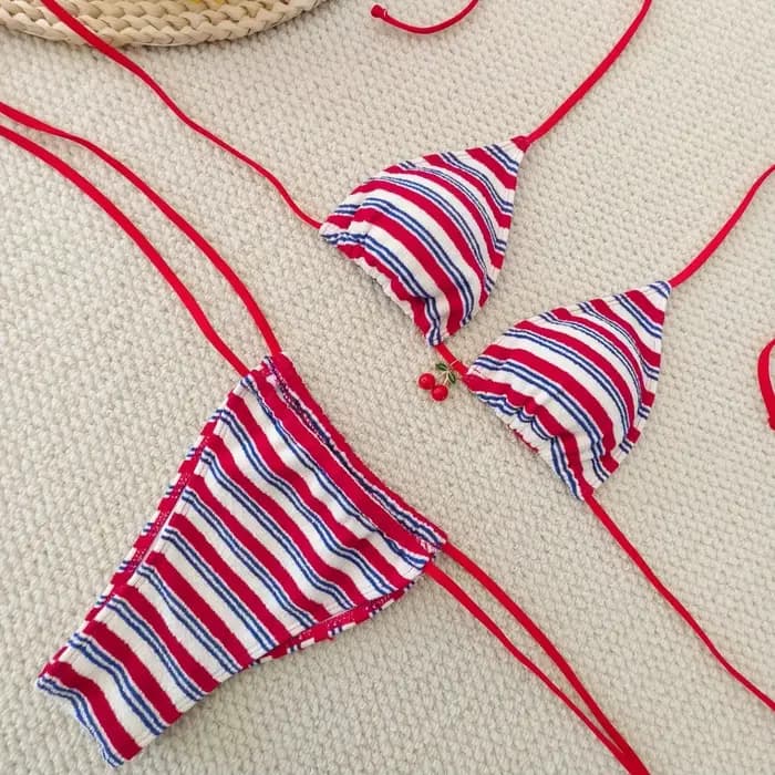 2026 Ensemble de bikini sexy à rayures pour femme, maillot de bain brésilien, tenue de plage, maillot de bain de piscine, micro-maillot de bain, Biquíni Brasileiro