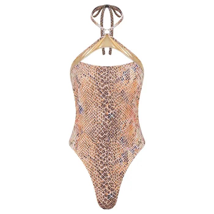 Maillot de bain une pièce imprimé léopard pour femme