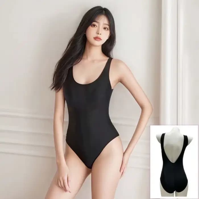 Maillot de bain femme séchage rapide couleur unie élastique pour fille