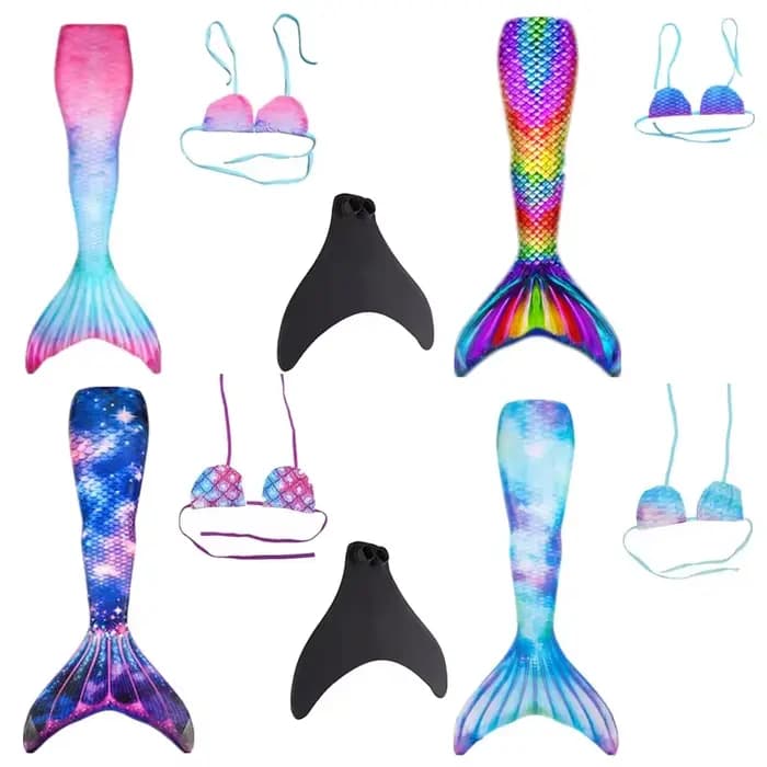 Queue de sirène de natation pour enfants et adultes, cosplay spinal pour filles, costume de sirène, cadeau de fête pour enfants, maillot de bain avec nageoire monopalme, nouveau