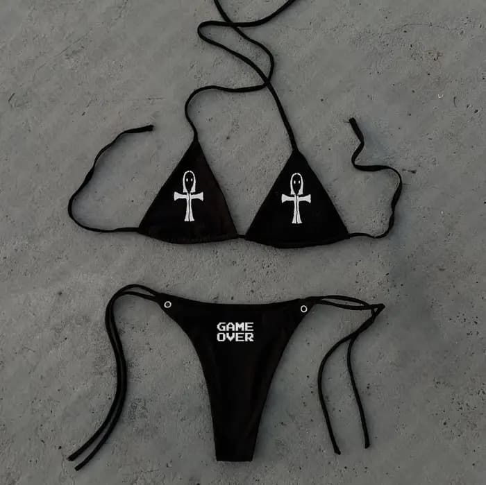 Gothique Y2k Style Grunge maillot de bain Bikini Y2K maillots
