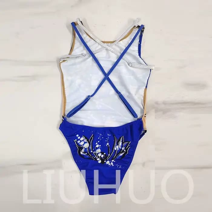 Maillot de bain synchronisé avec strass, robe de compétition pour filles, BD8056