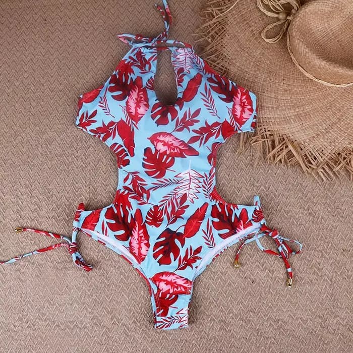 Maillot de bain une pièce extensible pour femmes, Monokini, col licou, dos nu, sexy, vêtements de pl