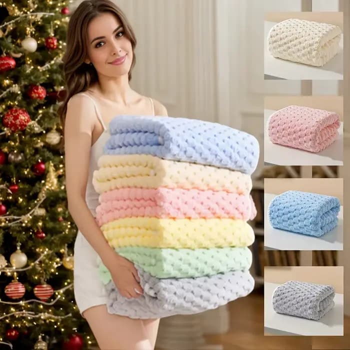 Grands serviettes de bain en microfibre polaire corail épaisse de couleur unie