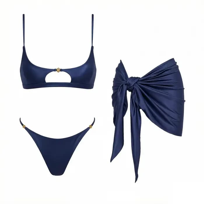Nouveau 2026 Ensemble de 2 micro bikinis sexy pour femmes, maillot de bain avec chaîne, tenue de plage brésilienne