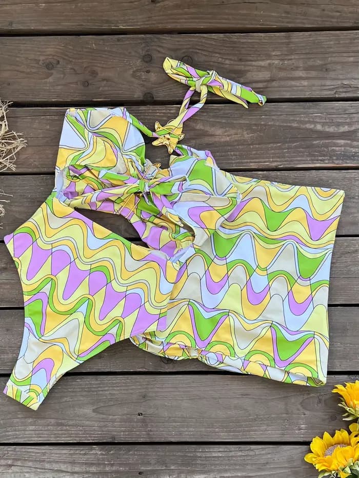 Ensemble de bikini étoile de mer avec jupe pour femme