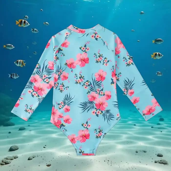 Maillot de bain une pièce à manches longues pour filles