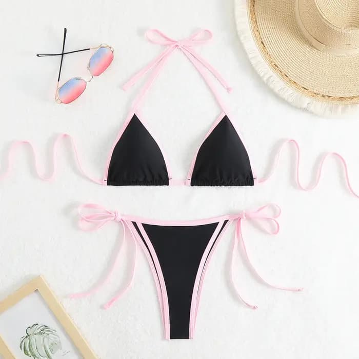 Bikinis ensemble Micro Sexy string femmes Bikini 2025Swimsuit licou maillot de bain pour femme Triangle