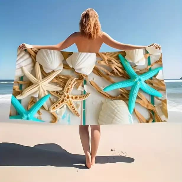Serviette de plage à thème océanique