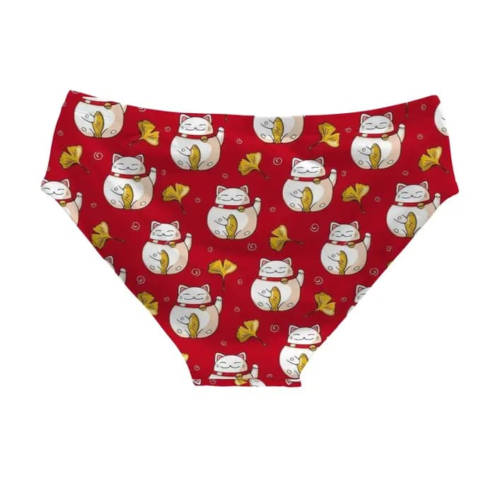 Maillot de bain triangle Lucky Cat Ginkgo pour homme, coupe ajustée, durable, avec cordon de serrage, idéal pour parcs aquatiques, baignades en île, bain de soleil, cadeau de vacances