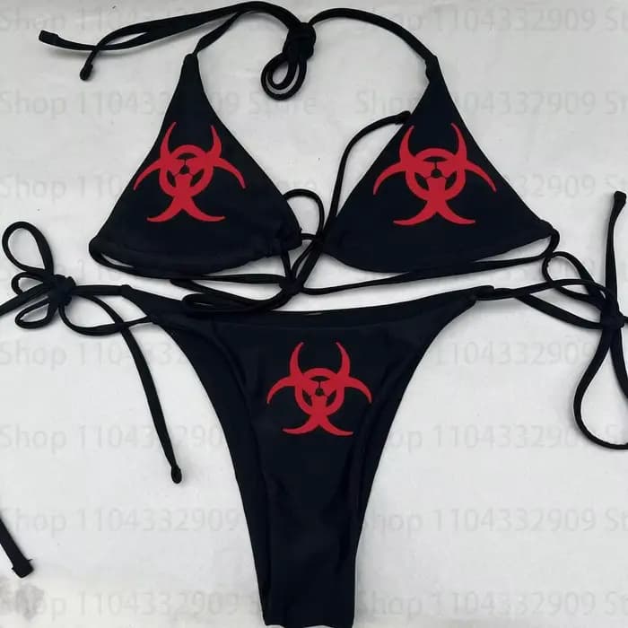 2000s gothique Vintage bikini Y2k style graphique femmes fée poubelle