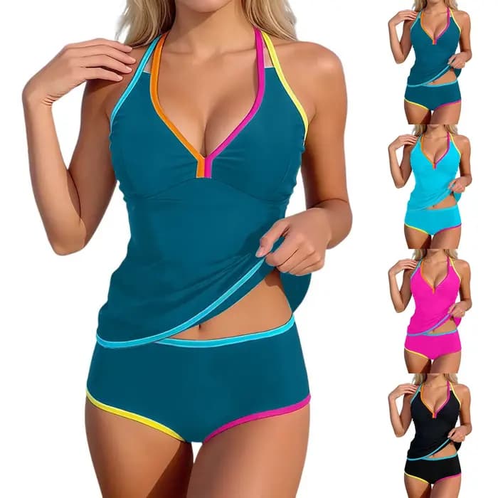 Tankinis pour femmes, maillots de bain deux pièces sexy à taille haute