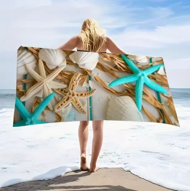 Serviette de plage à thème océanique