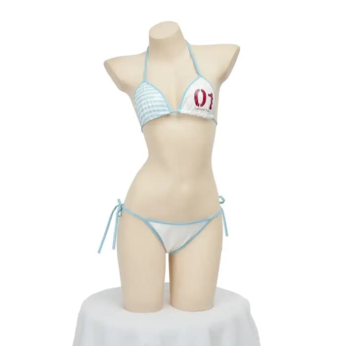 Tenue de cosplay anime japonaise mignonne pour fille, bikini en cuir, dos nu, mini-lingerie à bandes, maillot de bain, vêtements de nuit
