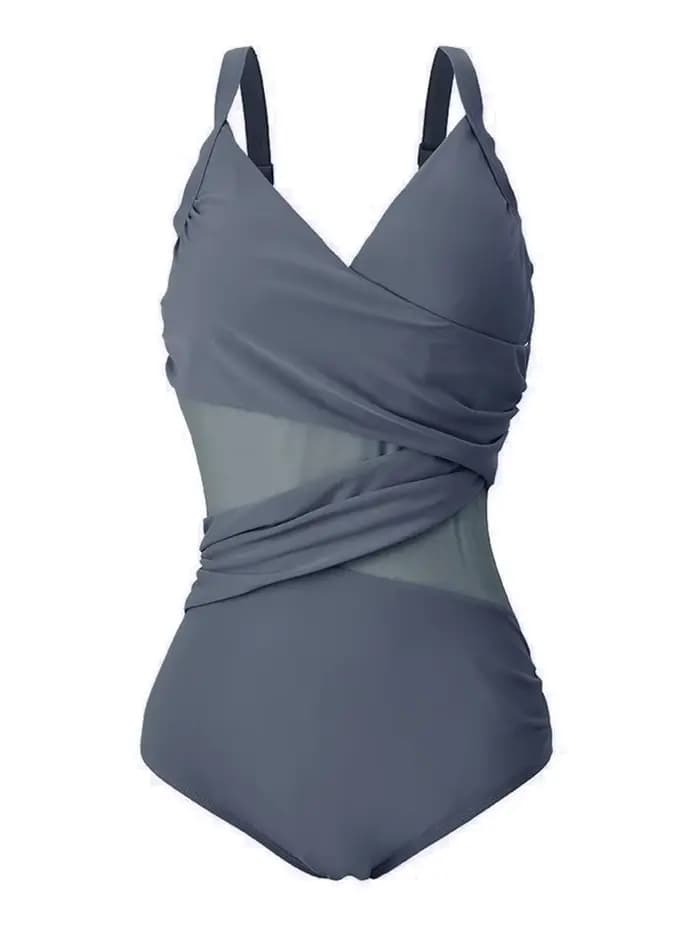 Grande taille maillots de bain femmes 2025 nouveau Sexy maille une pièce maillot