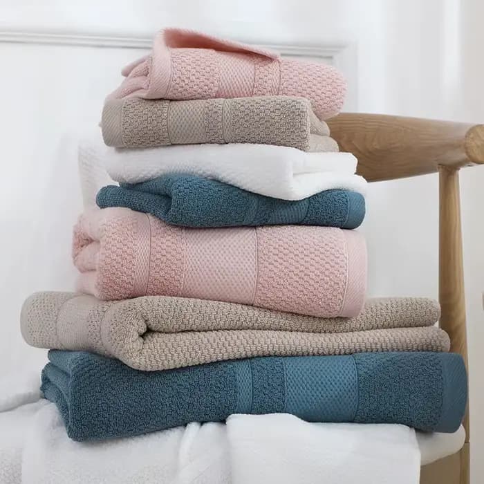 Serviette de bain 100% coton pour adulte, absorbante, couleur pure, douce pour la peau, lavage du visage et des mains