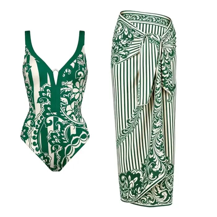 Nouveau maillot de bain Design haut de gamme 2/3 pièces imprimé fleuri à volants minceur vacances Sexy printemps chaud une pièce maillot de bain pour les femmes 2025