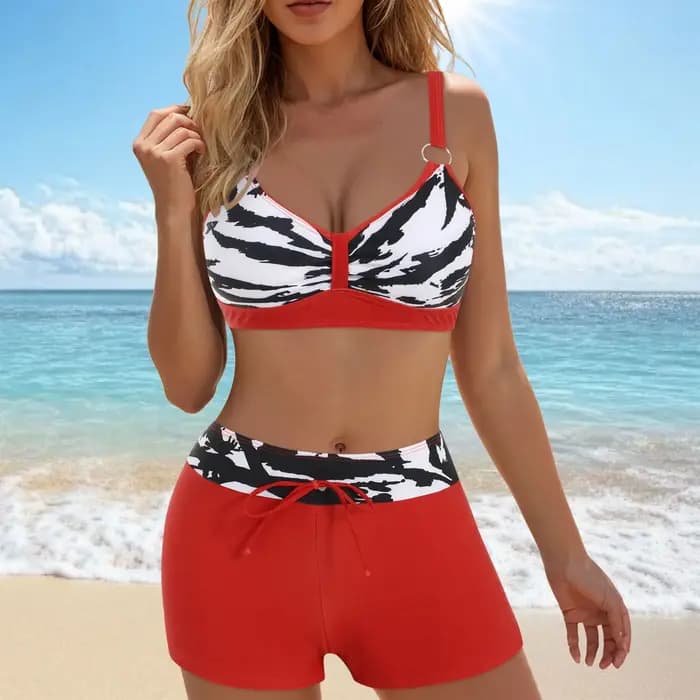 Femmes deux pièces Tankini Bikinis maillot de bain tenue