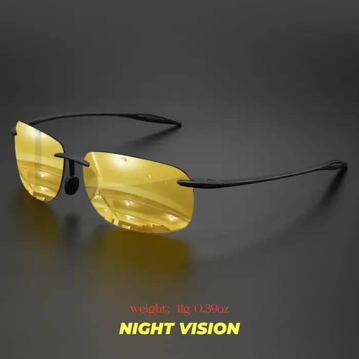 Lunettes de soleil polarisées sans cadre TR90 ultra légères 11 g – Coupe flexible et confortable