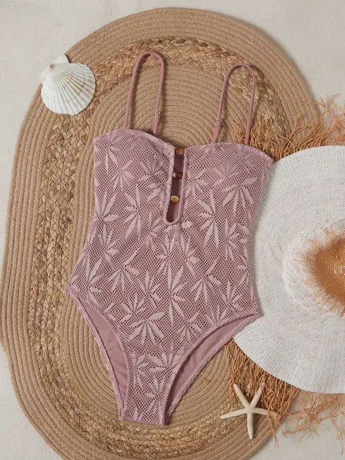 Nouveau Maillot de Bain Femme 2026 – Bikini Floral Conservateur Perlé, Maillot de Bain Une Pièce Séc