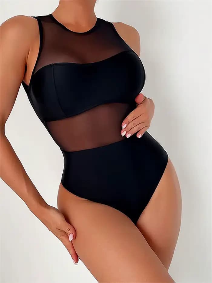 Maillot de bain une pièce transparent