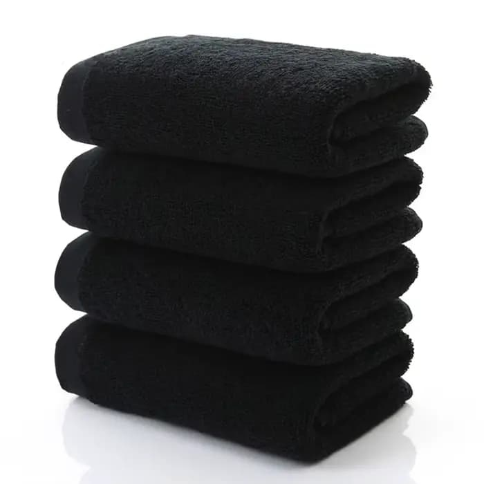 Noir grande serviette de bain coton épais douche visage serviettes maison salle de bain hôtel adulte