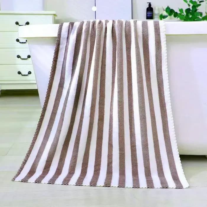 Nouvelle serviette épaisse absorbante, serviette de visage rayée en velours corail, serviette de bain à séchage rapide, serviette de plage, serviette de bain pour la maison