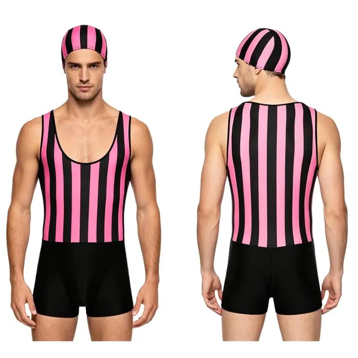 Combinaison de bain rayée pour homme