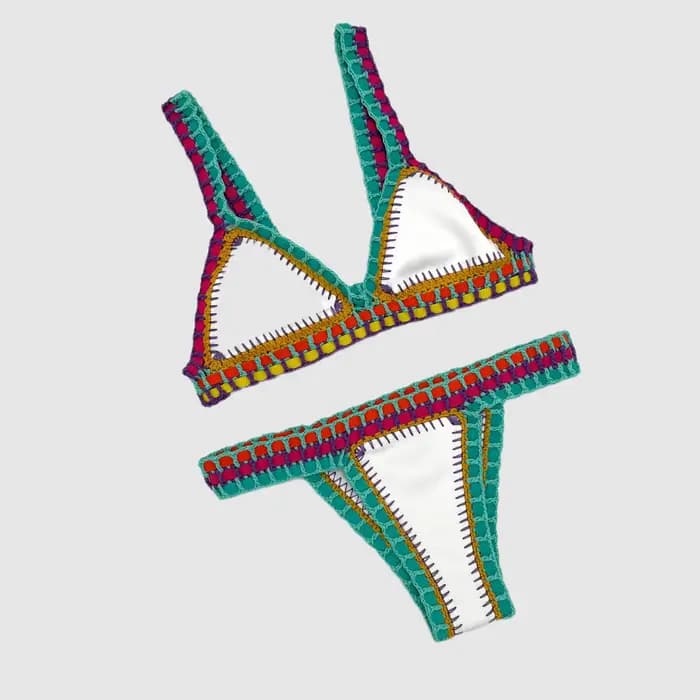 Maillot de bain blanc sexy en crochet pour femmes