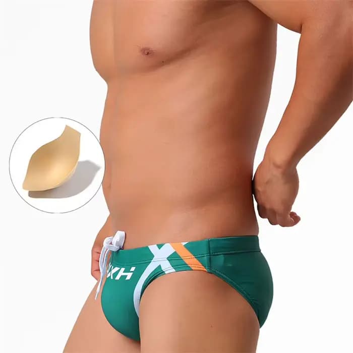 Slips de bain pour hommes avec coussinet