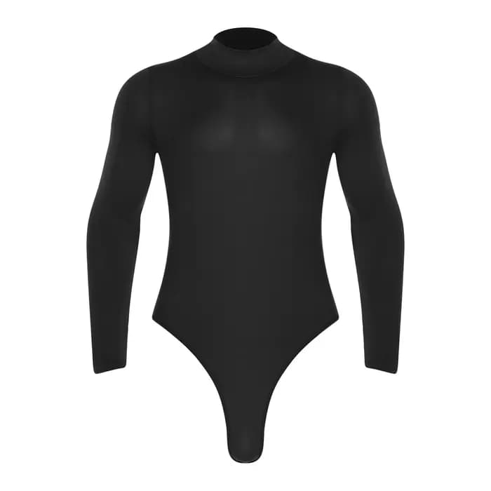 Maillot de bain une pièce pour homme à manches longues, couleur unie, pour la plage, le yoga, l'entr